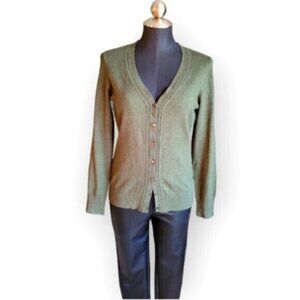 Women's Green Cardigan Sweater Sz Medium